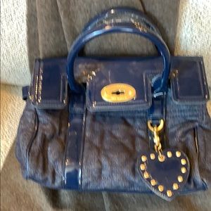 Mulberry for Target blue patent and denim purse